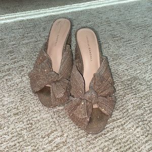 Loeffler Randall Champagne Penny Pleated Knot Mule